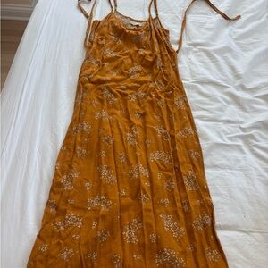 Aeropostale Mustard Floral Maxi Dress